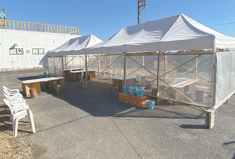 アウトドア風イートインスペース